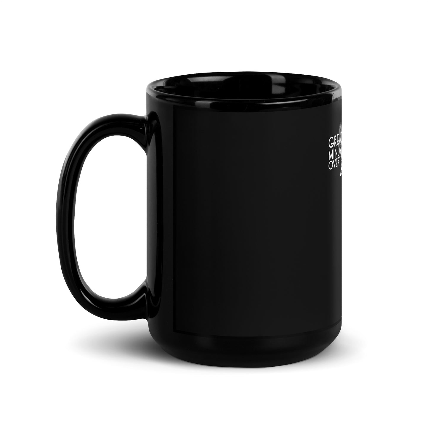 Great Minds Overthink - Black Glossy Mug