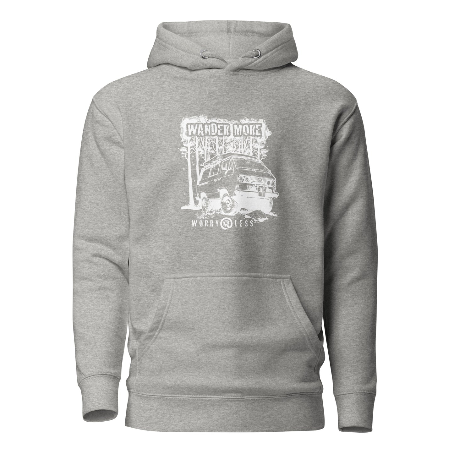 Wander More, Worry Less - Unisex Hoodie - White Print